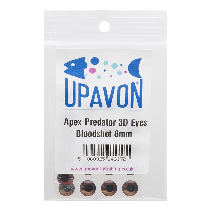 Upavon Apex Predator 3D Eyes|Bloodshot|Pearl|Amber|4mm|8mm