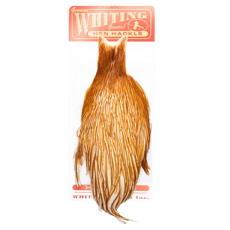 Whiting Farms Hen Cape|Medium Ginger|Light Ginger|Black|Brown|Grizzly dyed Golden Olive