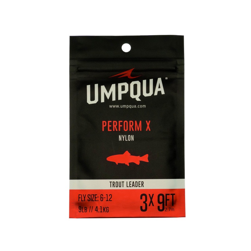 Umpqua Perform X Trout Leader|1Pack|3Pack|7.5FT|9FT|10FT|0X|1X|2X|3X|4X|5X|6X|7X