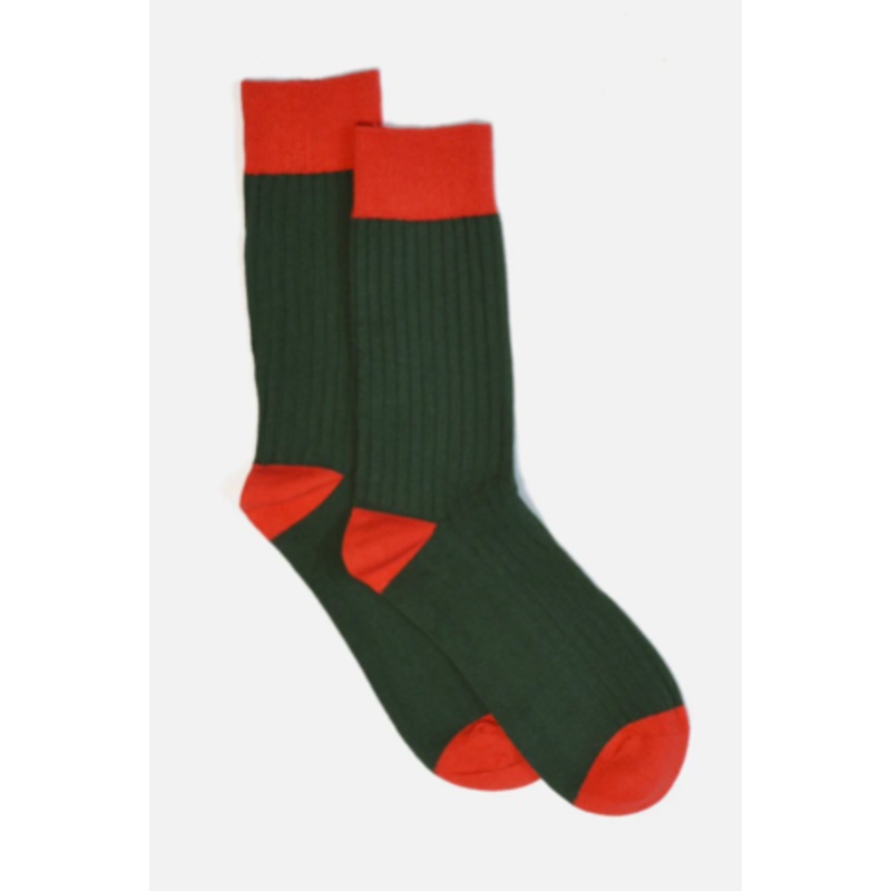 Green Ribbed Socks