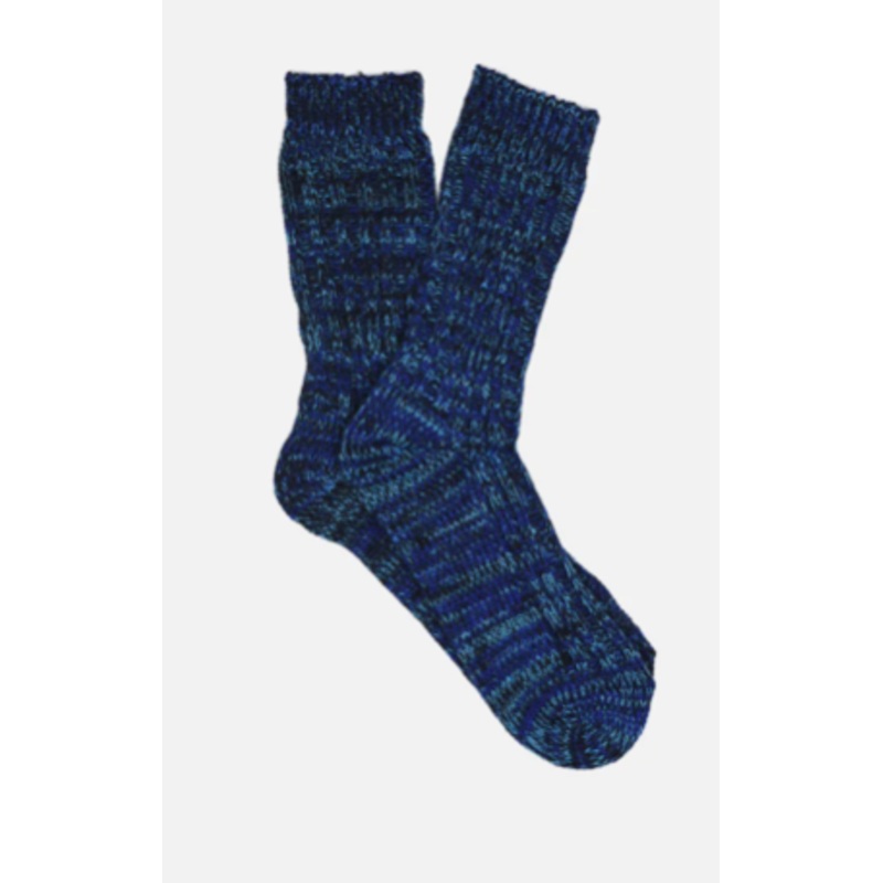 Italian Navy Wool Boot Socks Blue