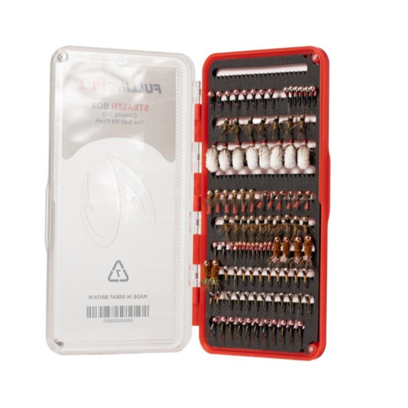 Fulling Mill Stealth Fly Box|Red|Blue|Grey