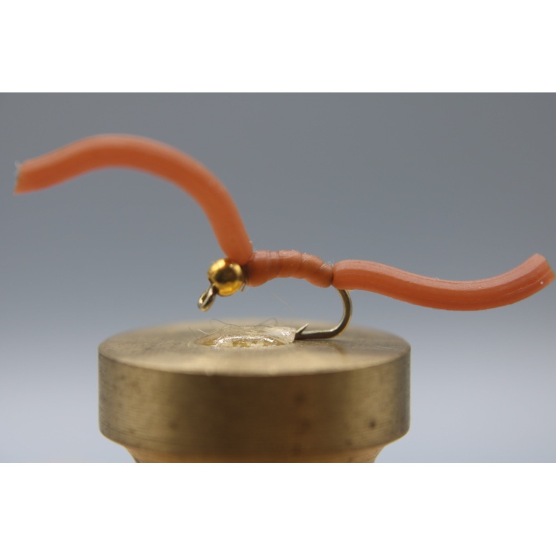 Bead Head Squirmy Worm|12|Brown|Chartreuse|Glow in the Dark|Orange|Pink|Red|Dark Red