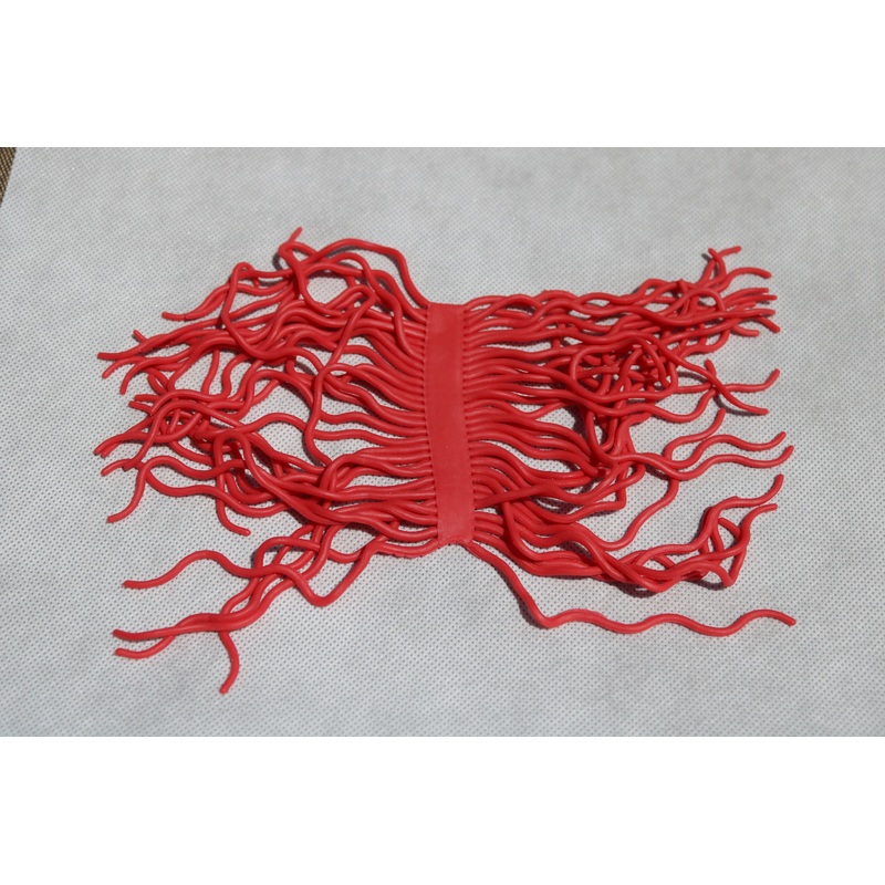Squirmy Worm Material|Red|Pink|Brown|Chartreuse|Fluorescent Yellow|Purple|Dark Red|Glow in the Dark|Orange|Black|Olive|Tan