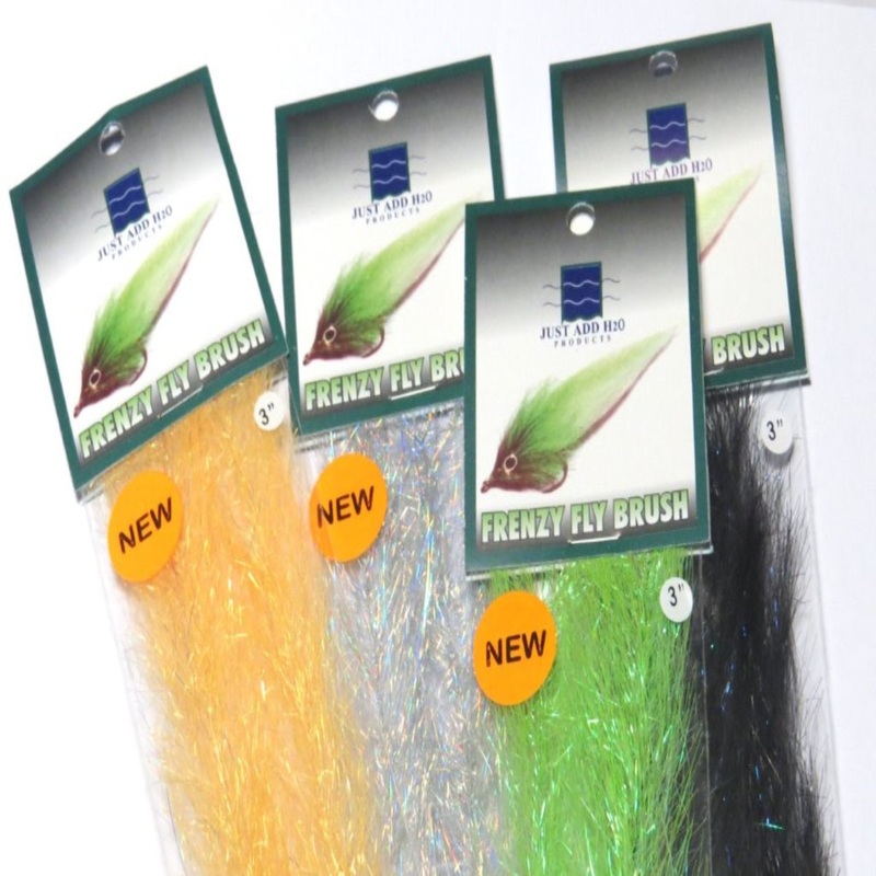 Frenzy Fly Fiber Brush 3|Belly White|Golden Tan|Lime|Holo Silver|Red|Brown|Algae Green|Black|Midnight|Electric Orange|Electric Yellow|Electric Chartreuse|Electric Violet|Electric Salmon|Fire Tiger|Bleeding Black