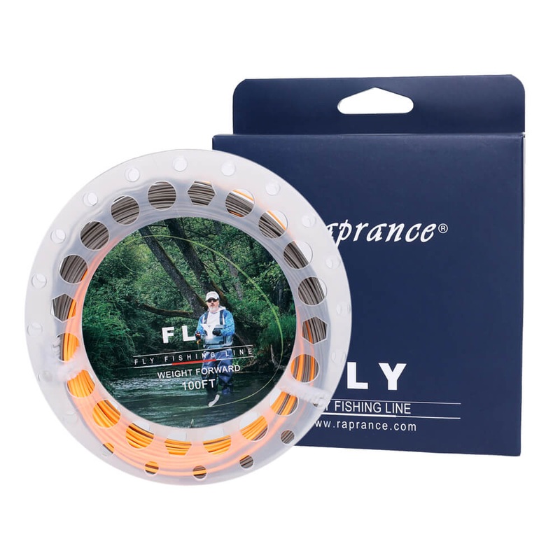 Raprance Gold Fly Line 100FT Weight Forward Floating 3 4 5 6 7 8WT Double Color 2 Welded Loops Fly Line