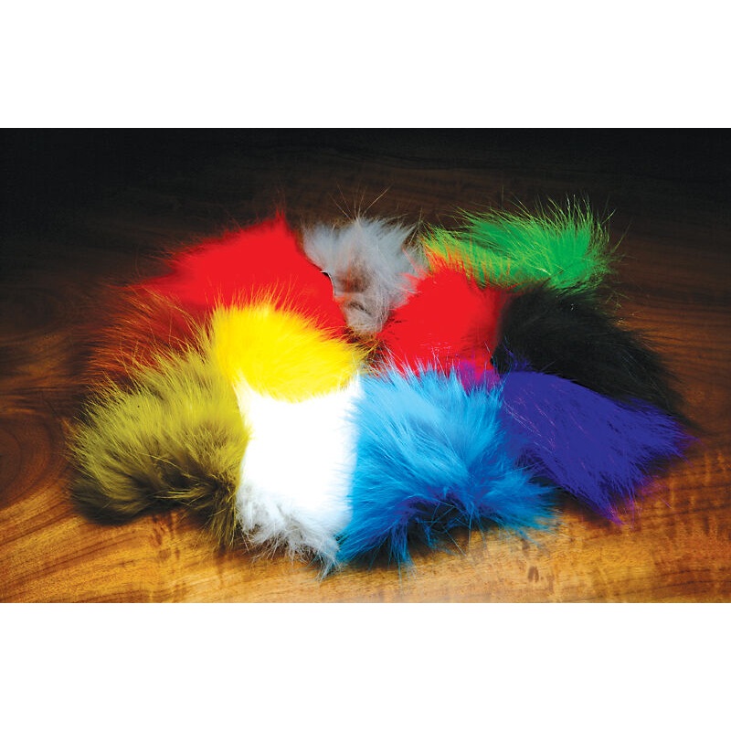 Arctic Fox Tail Hair|Black|Brown|Chartreuse|Hot Orange|Kingfisher Blue|Olive|Pink|Purple|Tan|White|Red|Yellow