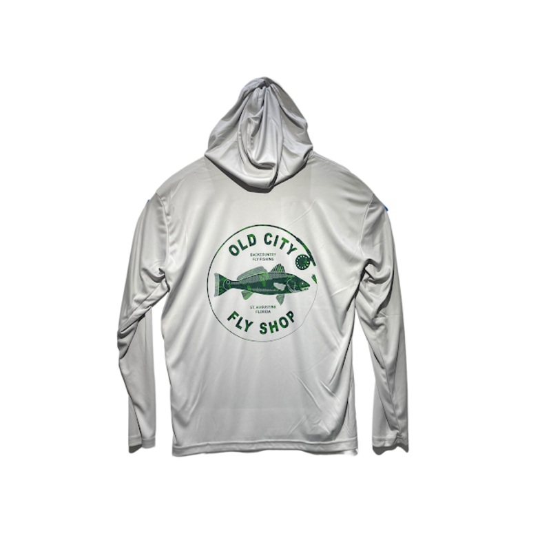 OCFS Logo Hoodie|Spartina on Grey|Aqua Blue on Gray|Redfish Camo|Small|Medium|Large|X-Large|2X-Large