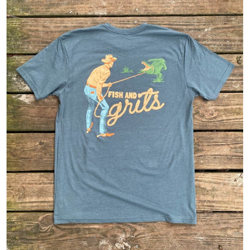 Fish and Grits Gator Wrangler t shirt