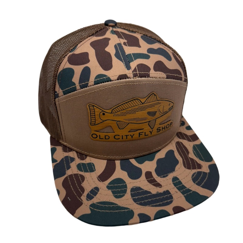 Die cut Redfish Leather Patch Hats