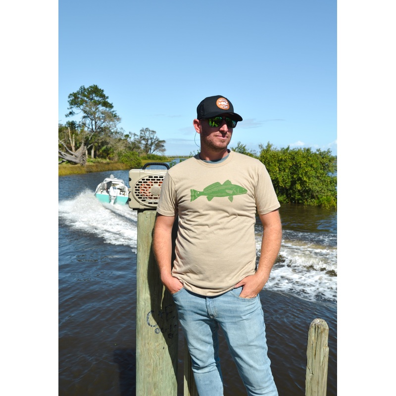 OCFS Redfish Logo Tee|Black/Orange|Tan/Olive|Small|Medium|Large|XL|2XL|3XL