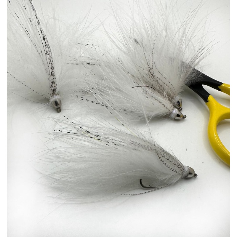 Cone Head Soft Hackle Streamer White