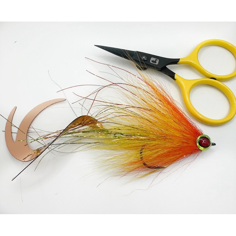 Yellow & Orange Pike Fly With Wiggle Tail 3/0