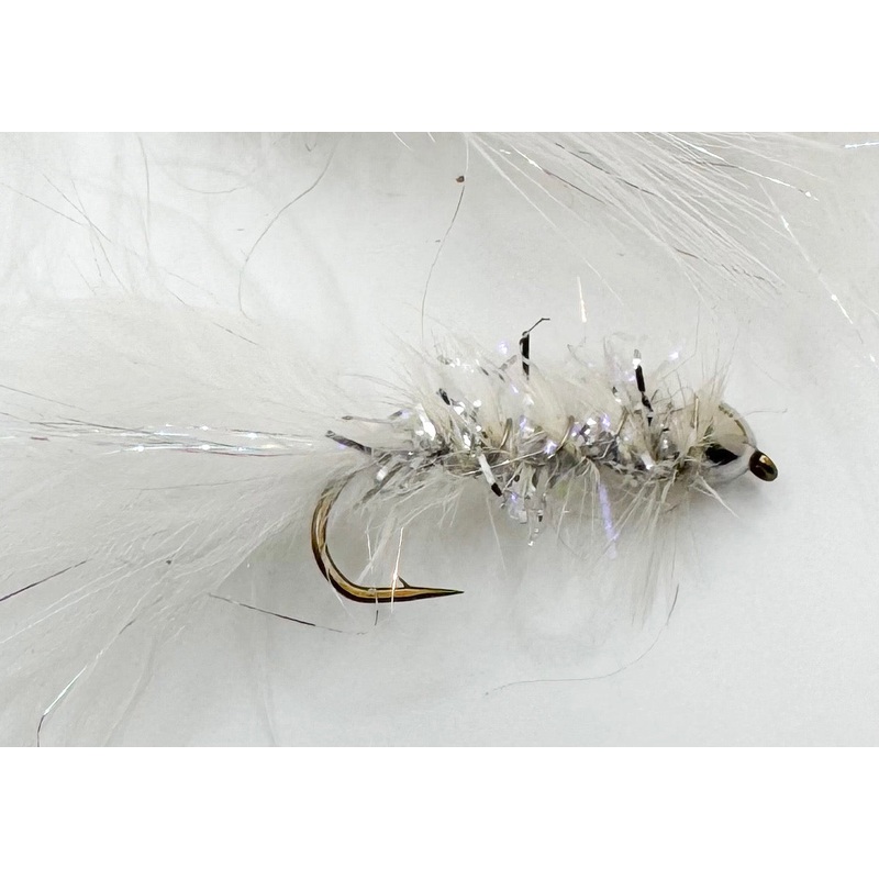 Cone Head White Flash Wooly Bugger