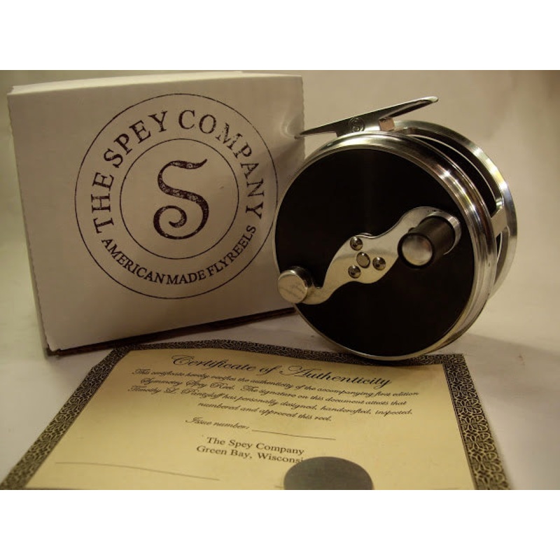 Speyco Reels|4″ Black S-handle|4″ Silver S-handle|3 3/4 ” Switch /Small Spey…Blue plate|3″ Trout reels|3 1/2 ” Trout Spey|4 silver plate winder