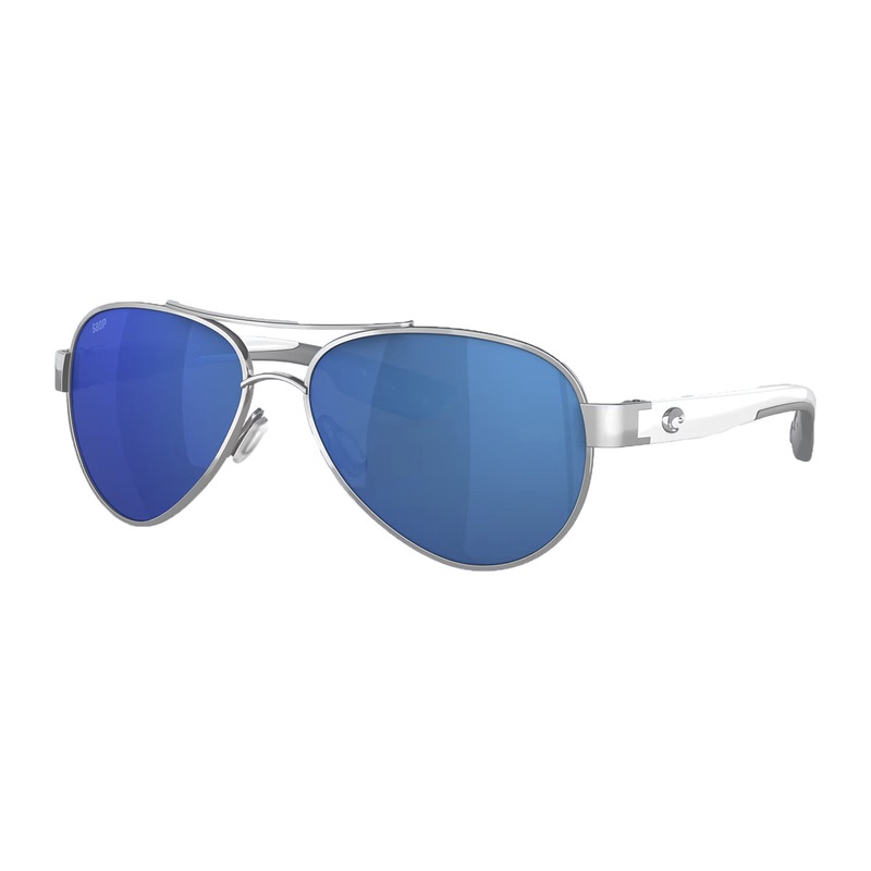 Costa Loreto Sunglasses Palladium w/White Temples Blue Mirror 580P