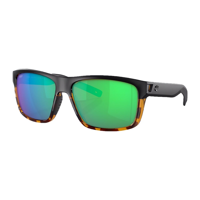 Costa Slack Tide Sunglasses Matte Black/Tortoise Green Mirror 580P