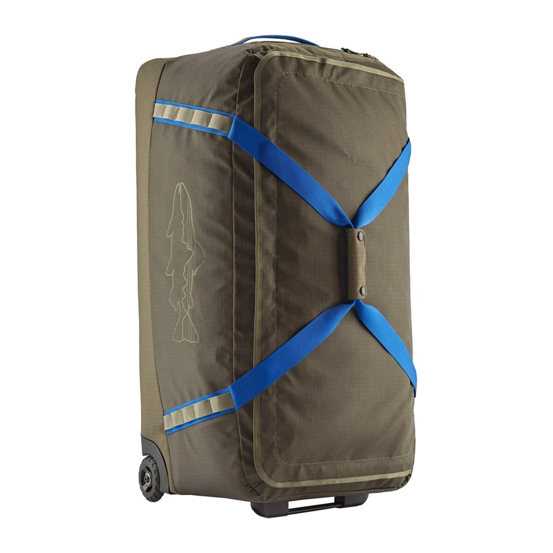 Patagonia Black Hole Wheeled Duffel 100L Basin Green w/Fitz Trout