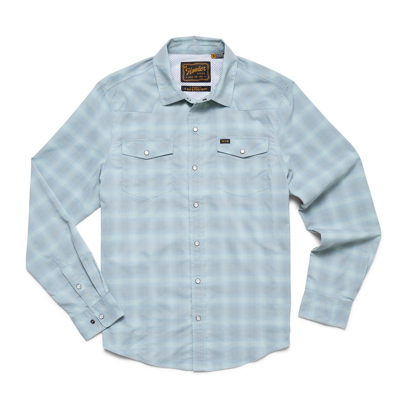 Howler Bros H Bar B Tech Longsleeve Kent Plaid : Iron Blue