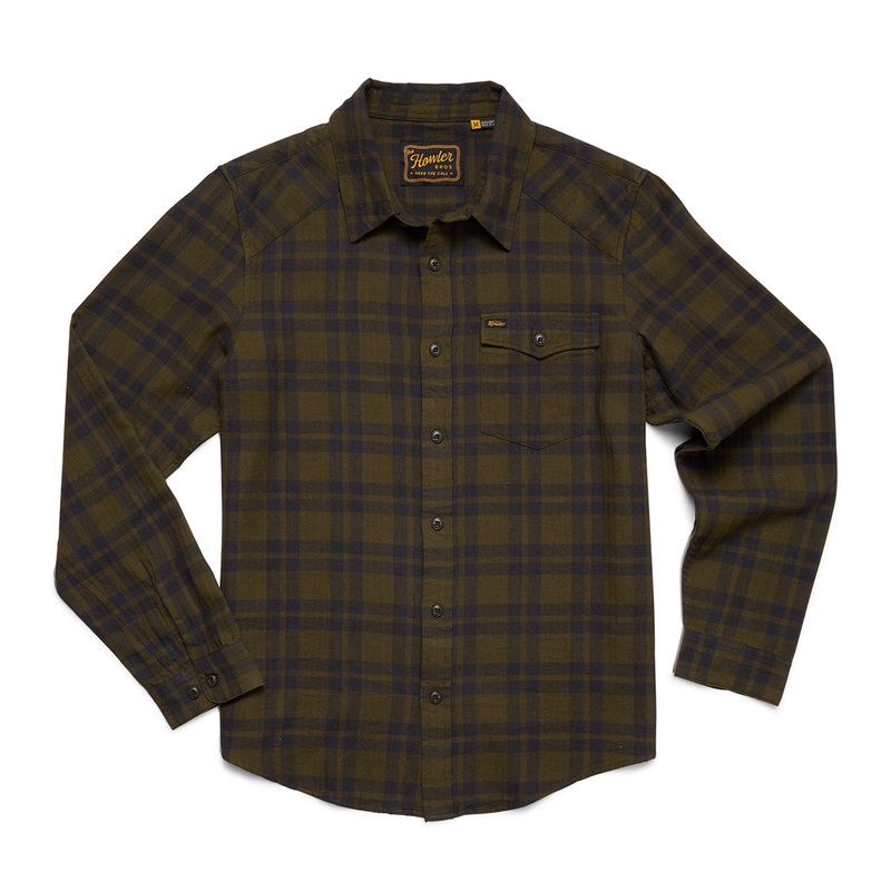 Howler Bros La Grange Lightweight Flannel Cohen Plaid : Dark Olive