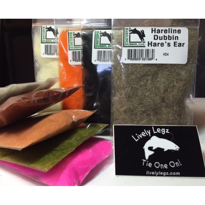 Hareline Dubbin|Cream|Olive Brown|Olive Hare’s Ear|Hare’s Ear|Dark Hare’s Ear|Black|Amber|Fl. Orange|Golden Brown|Hendrickson Pink|Stonefly|Light Gray|Rust|Light Cahill|Dark Olive|Fl. Lime Green|Caddis Green|Cinnamon Caddis|Fl. Pink|Light Olive|Purple|Hen