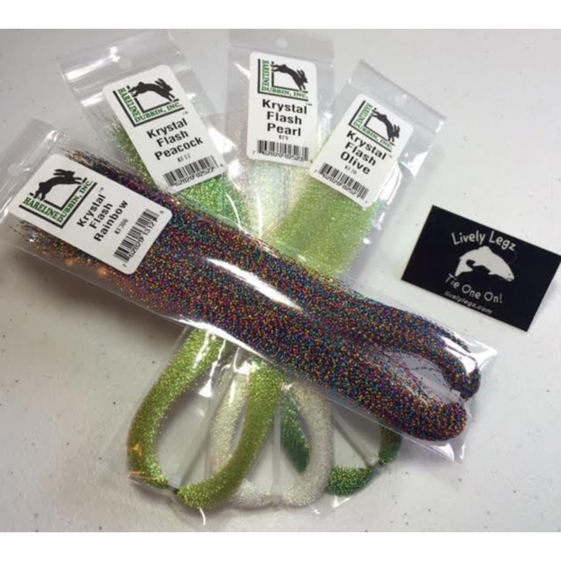 Krystal Flash|Peacock|Olive|Rainbow|Pearl|UV Pink|Bonefish Pink|Fl Orange|Purple|Black|Gold|Gray Ghost|Root Beer