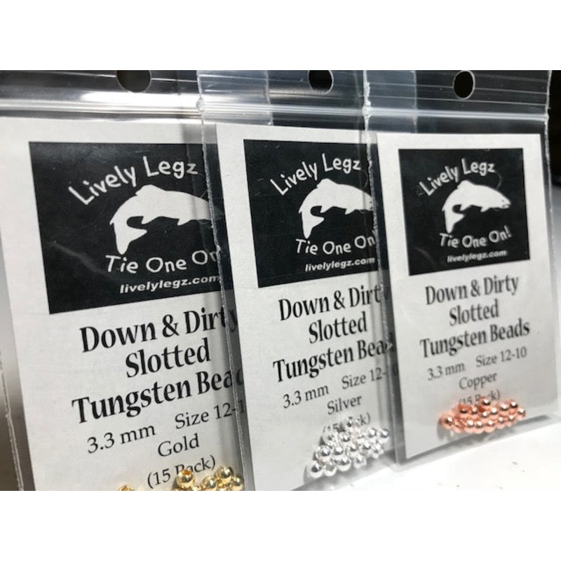 Slotted Down & Dirty Tungsten Beads (Jig Hook Beads(15 Pack)