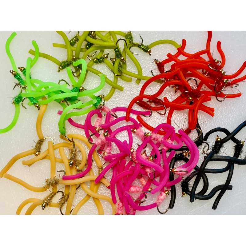 Squirmy Worms|12|Pink|Red|Fluorescent Orange|Chartreuse|White|Olive|Black|Earthworm