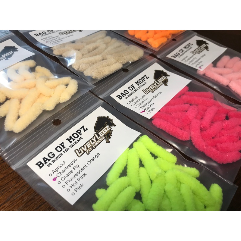 Bag of Mopz|Pink|Chartreuse|Fluorescent Orange|Crane Fly|Hot Pink|Apricot