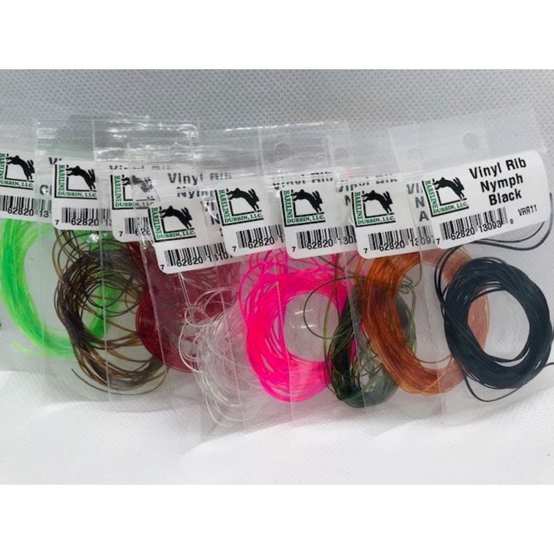 Vinyl Nymph Rib|Black|Fl Pink|Amber|Olive|Red|Tan|Brown|Chartreuse|Clear|Nymph