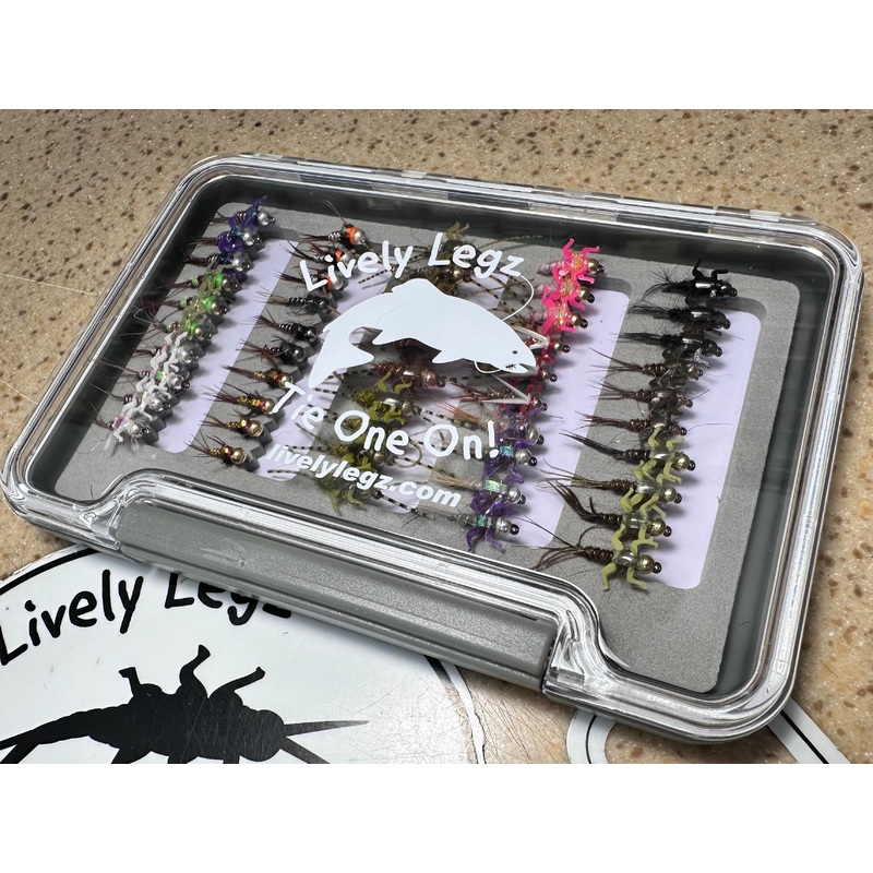 Lively Legz Barbless/ Tungsten Small Nymph Box (Preloaded with 50 Flies)