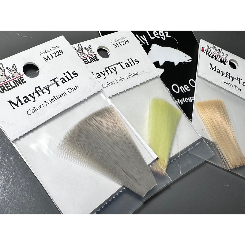 Mayfly Tails|Medium Dun|Pale Yellow|Tan|Black|Olive