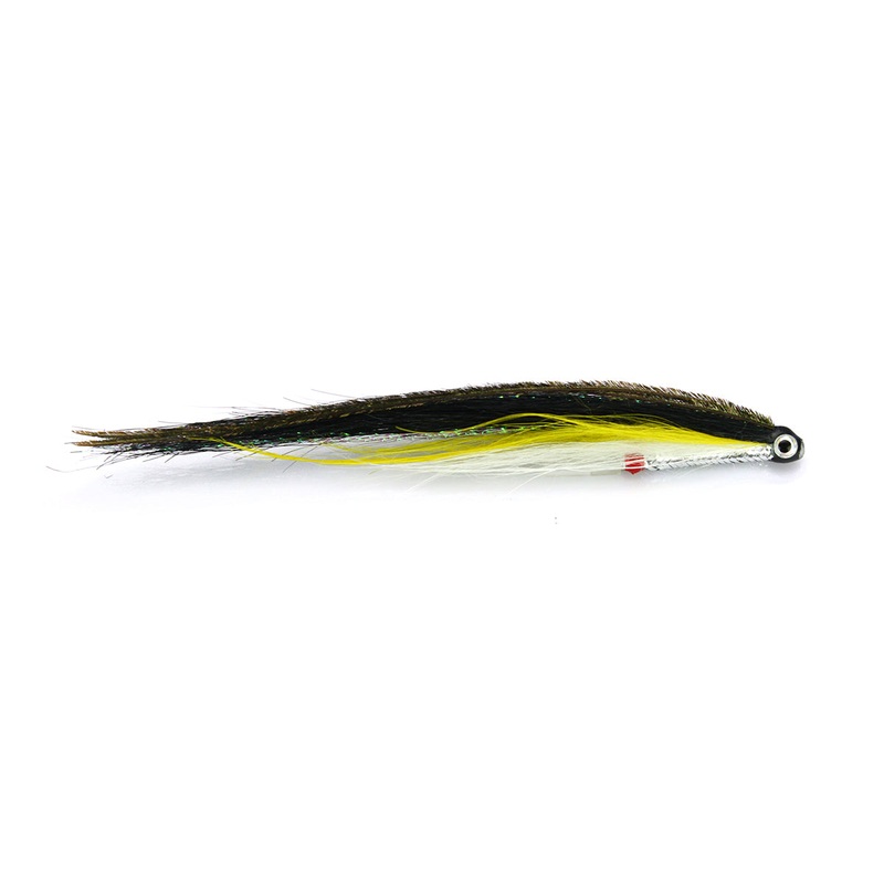 Elver Sunray Black Yellow Salmon Fly Sea Trout Flies Plastic Tubes