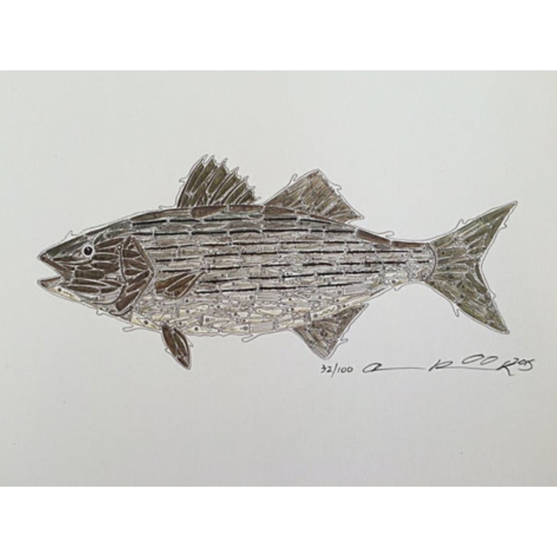 Abe Pieciak|11×17|18X24 False Albacore Framed|6X6 Originals|8.5X11 Framed|8.5X11 Prints|9X11.5 Originals|Note Card|Abe Sticker