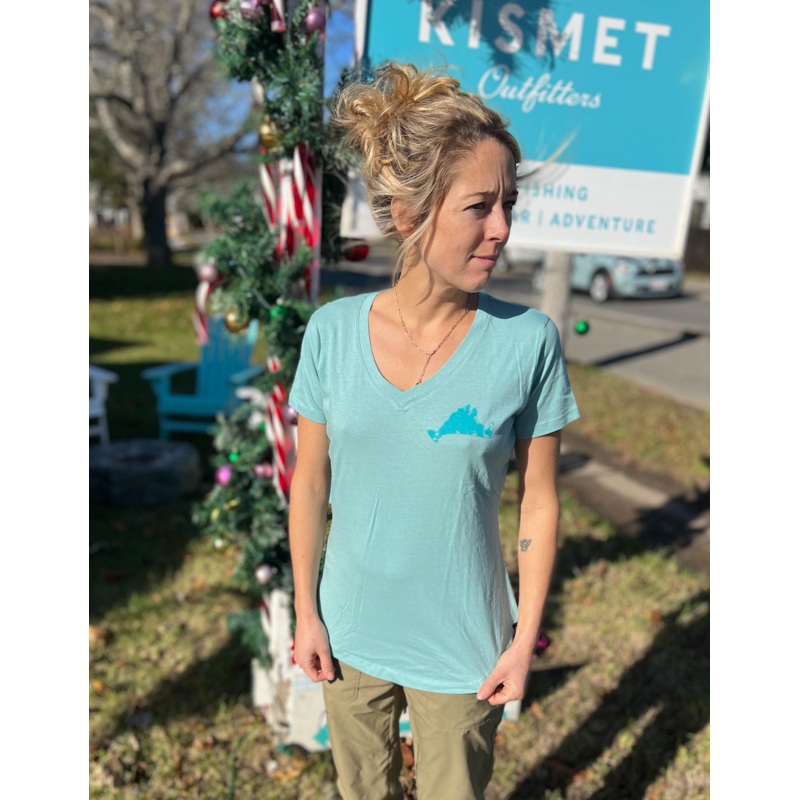 Women’s Kismet & MV V Neck|Small|Medium|Large|XL|Ocean|Orange Cream