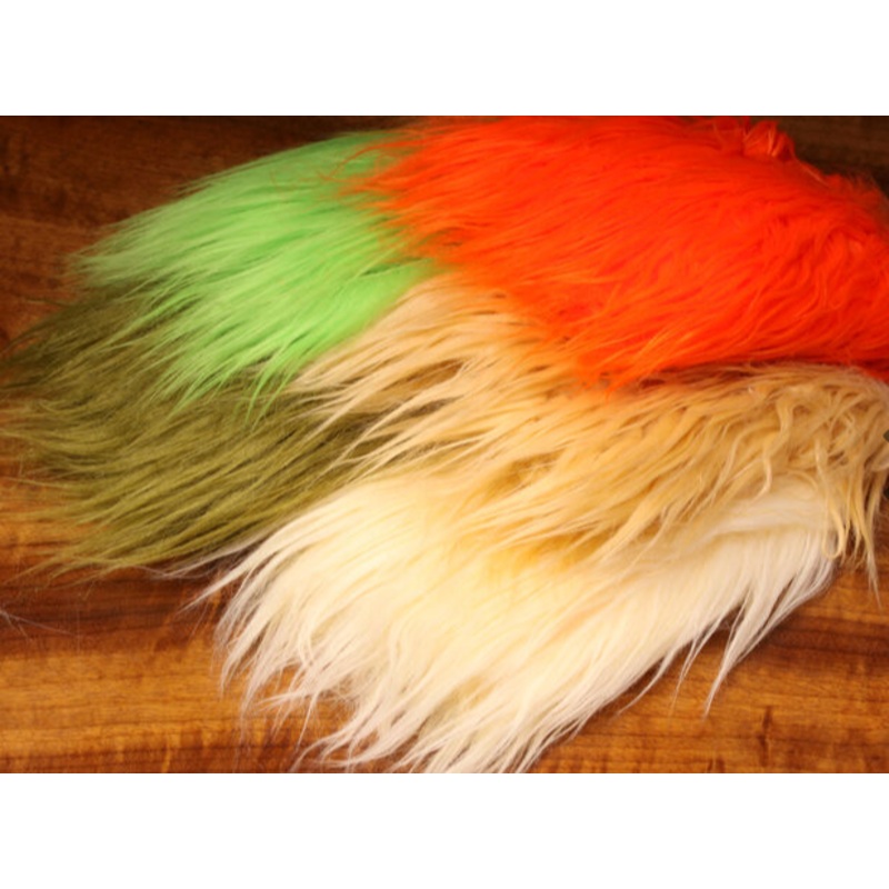 Hareline Pseudo Hair|Dark Olive|Sand|Hot Pink|Fl. Chartreuse