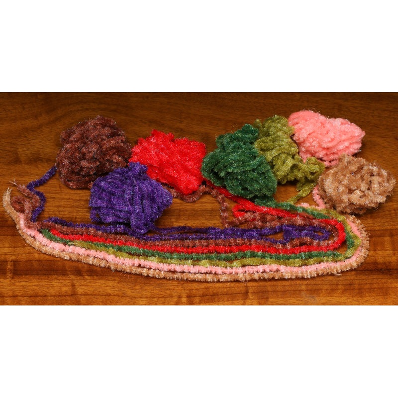 Ice Dub Chenille|Black|Brown|Chartreuse|Lt. Olive|Olive|Peacock|Pearly White|Purple|Tan