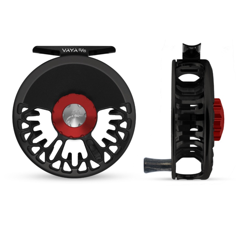 Abel Vaya Series Fly Reel|4/5|5/6|7/8|Satin Slate/Satin Red Drag/Ebony|Black/Black Drag/Ebony|Satin Black/Satin Red Drag/Ebony|Larko Trout Satin Deep Green/Black Drag/Ebony|Satin Platinum/Black Drag/Ebony