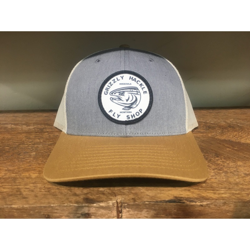 Grizzly Hackle Circle Fish Logo Low Pro Trucker Hat