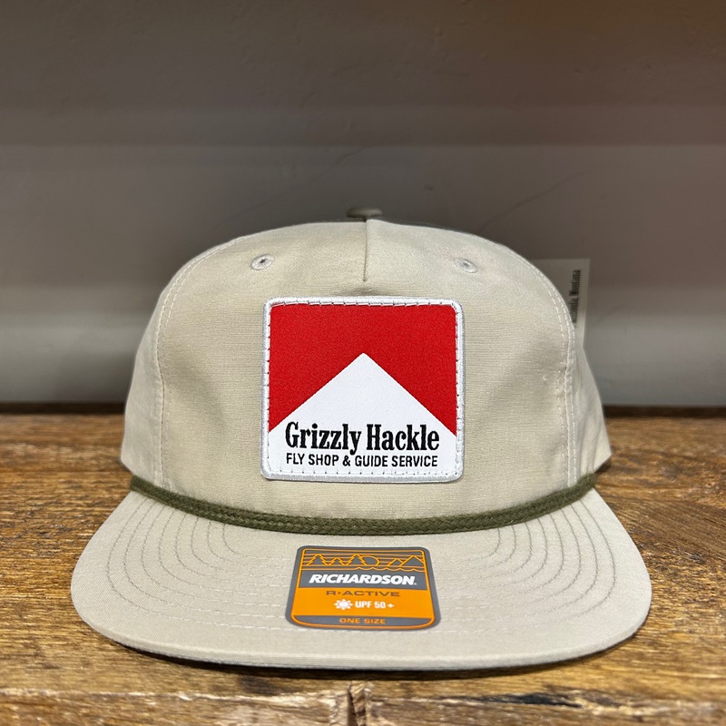 Grizzly Hackle Reds Patch Hat|Tan|Red/White