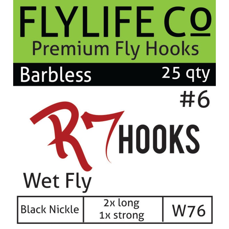 FLY LIFE CO R7 WET FLY HOOK|6|8|10|12|14|16