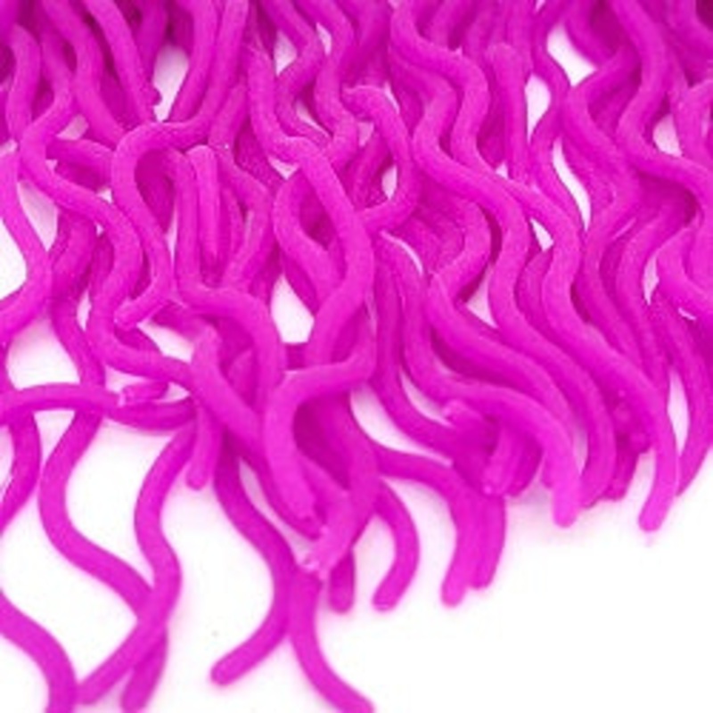 FLY LIFE CO – SQUIRMY WORMIES|Hot Pink|Purple|Red|Chartreuse|White|Glo In Dark