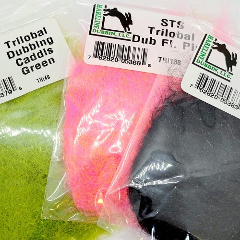 HARELINE – STS TRILOBAL DUB|BLACK|FIERY BROWN|FL CHARTREUSE|FL FLAME|FL ORANGE|FL PINK|FL SHELL PINK|FL YELLOW|GOLD|GRAY|GREEN HIGHLANDER|HOT ORANGE|KINGFISHER BLUE|BLOODY BLACK LEECH|OLIVE BLACK LEECH|PURPLE|RED|RUST|TAN|WHITE|YELLOW|BURNT ORANGE|CADDIS