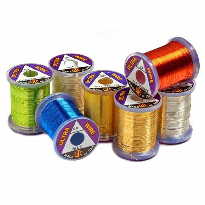 UTC – ULTRA WIRE –  BRASSIE|WHITE|HOT YELLOW METALLIC|HOT ORANGE METALLIC|COPPER|COPPER BROWN|BROWN|RED METALLIC|GREEN METALLIC|BLUE METALLIC|OLIVE|PURPLE|BLACK|GUN METAL BLUE|SCULPIN OLIVE|RUST|GOLDEN OLIVE|CHARTREUSE METALLIC|GOLD|SILVER|FL YELLOW