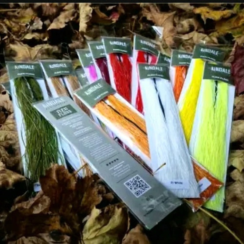 KINDALE FLEXI FLOSS|AMBER|APPLE|BLACK|BLOOD RED|BROWN|BROWN OLIVE|CHARCOAL|CHARTREUSE|CLARET|DARK GREY|DARK OLIVE|FIERY BROWN|FL ORANGE|FL PINK|FL RED|FL WHITE|FL YELLOW|GOLDEN OLIVE|HOT ORANGE|IRON BLUE DUN|LIGHT OLIVE|MEDIUM OLIVE|SILVER|SWEET CORN|TAN