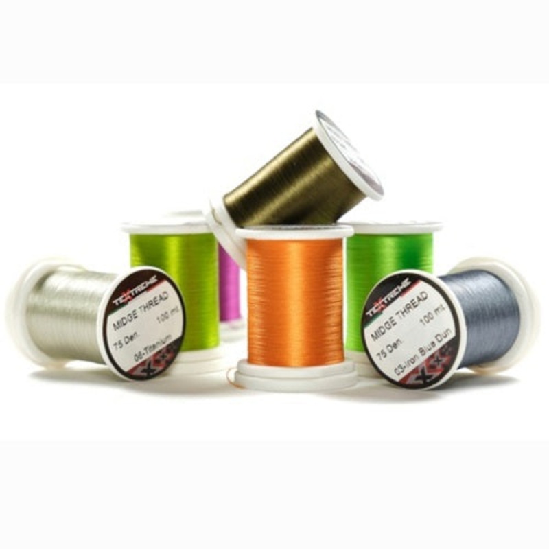 TEXTREME – MIDGE THREAD|AMBER|BLACK|LIGHT CAHILL|RED|WHITE|BROWN|DARK BROWN|DARK OLIVE|GRAY|ORANGE|RUSTY BROWN|RUST|BLUE DUN|FUCHSIA|LIGHT OLIVE|TAN|DARK CLARET|HOPPER YELLOW|CLARET|SAND|BLUE SEA|FLUO PINK|IRON BLUE DUN|TITANIUM|ANTI-STATIC GRAY|RED-OXIDE