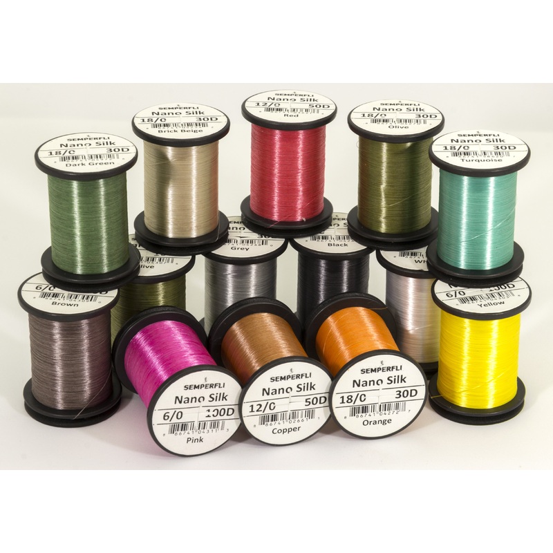 Nano Silk 100D – Predator 6/0|Black – 100 meters|Brown – 50 meters|Copper – 50 meters|White Bulk – 200 meters|Grey – 50 meters|Olive – 50 meters|Orange – 50 meters|Pink – 50 meters|Red – 50 meters|White – 100 meters|Yellow – 50 meters|Black Bulk – 200 met