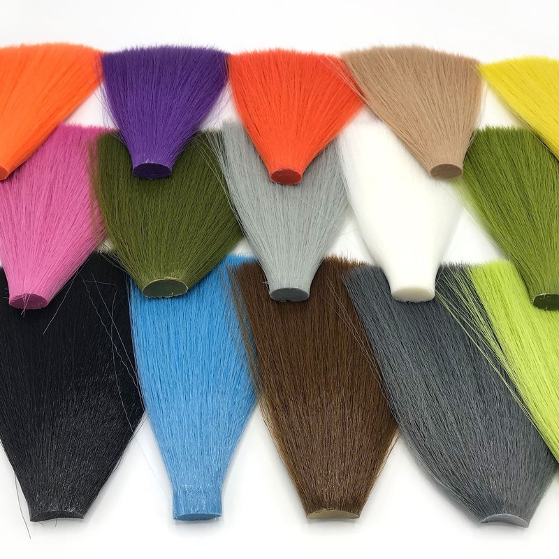 Fish-Skull Faux Bucktail|Black|Blue|Brown|Charcoal Gray|Chartreuse|Dark Olive|Fluorescent Pink|Gray|Olive|Orange|Purple|Red|Tan|White (Natural)|Yellow