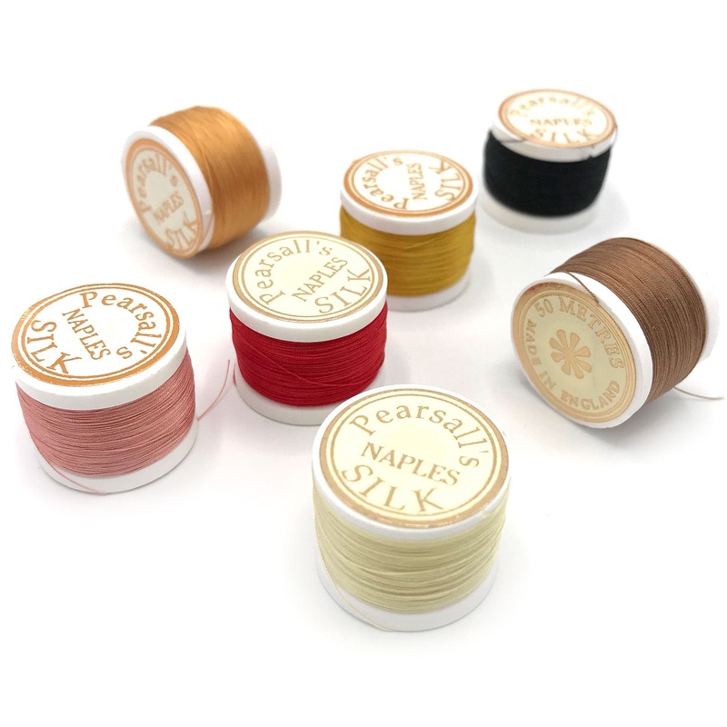 Pearsall’s Naples Silk Thread|Antique Gold|Black|Classic Chestnut|Java|Salmon|Scarlet|Straw