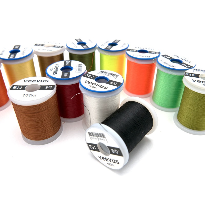 Veevus Thread 8/0|Black (E01)|Brown (E05)|Fluorescent Green (E17)|Fluorescent Orange (E16)|Fluorescent Yellow Chartreuse (E15)|Light Cahill (E09)|Light Olive (E18)|Olive (E14)|Orange (E08)|Pink (E06)|Red (E04)|Rusty Brown (E03)|Tan (E12)|White (E02)